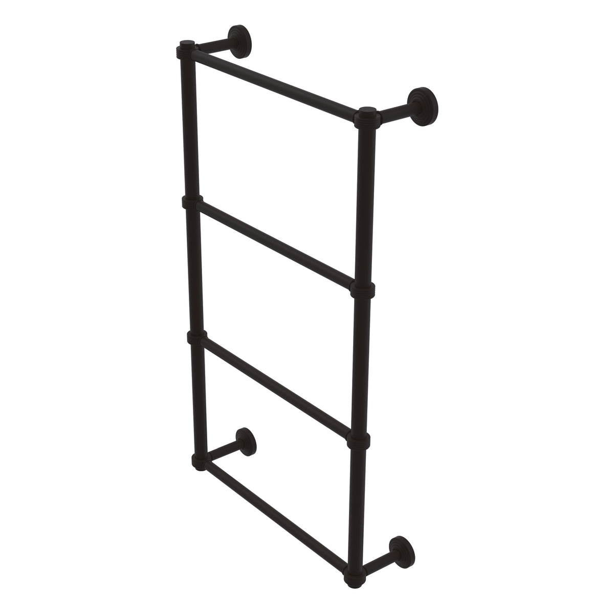 Allied Brass WP-28G-24-ORB Waverly Place 24" 4-Tier Oil Rubbed Bronze Ladder Towel Bar With Grooved Detail