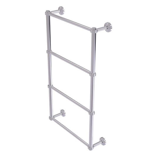 Allied Brass WP-28G-24-PC Waverly Place 24" 4-Tier Polished Chrome Ladder Towel Bar With Grooved Detail