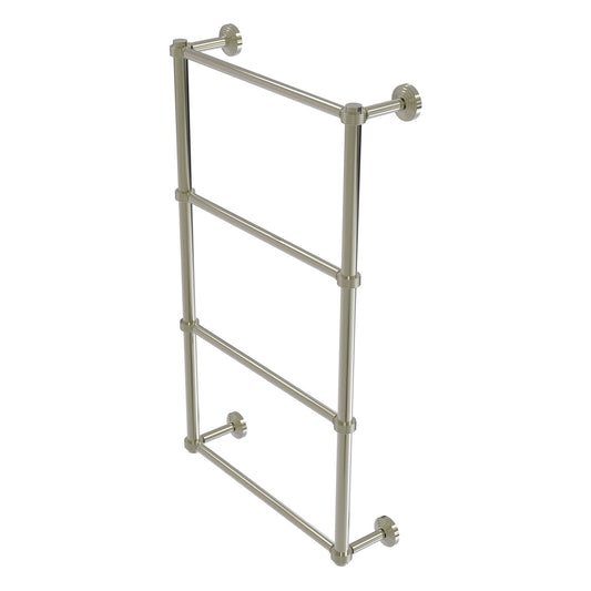 Allied Brass WP-28G-24-PNI Waverly Place 24" 4-Tier Polished Nickel Ladder Towel Bar With Grooved Detail