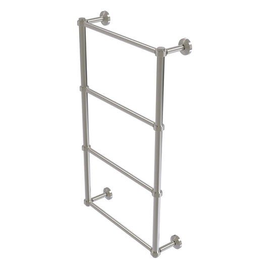 Allied Brass WP-28G-24-SN Waverly Place 24" 4-Tier Satin Nickel Ladder Towel Bar With Grooved Detail