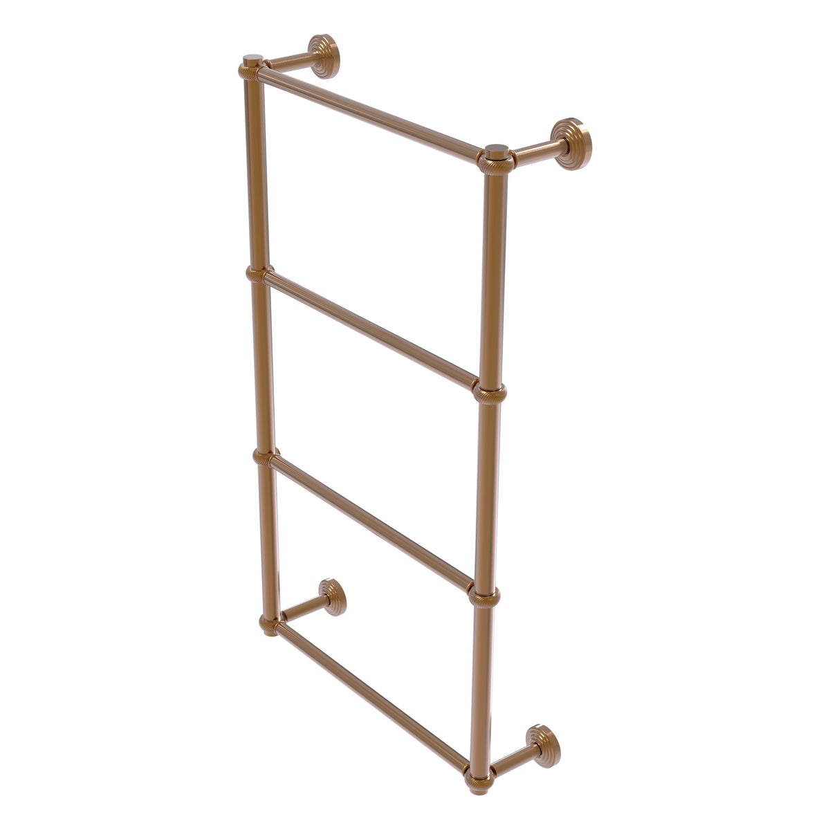 Allied Brass WP-28T-24-BBR Waverly Place 24" 4-Tier Brushed Bronze Ladder Towel Bar With Twisted Detail