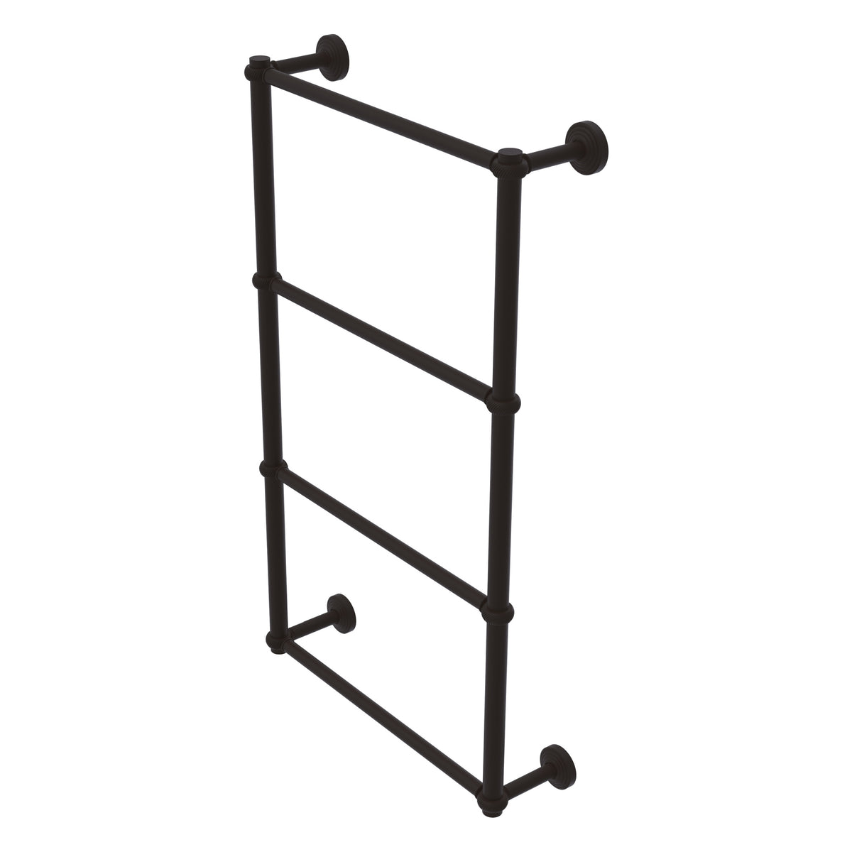 Allied Brass WP-28T-24-ORB Waverly Place 24" 4-Tier Oil Rubbed Bronze Ladder Towel Bar With Twisted Detail