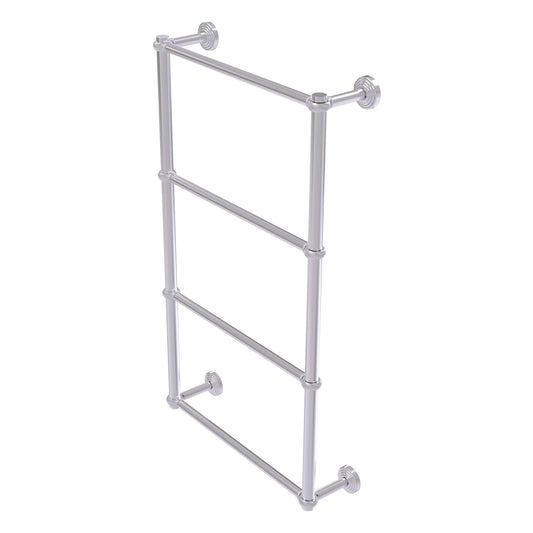 Allied Brass WP-28T-24-SCH Waverly Place 24" 4-Tier Satin Chrome Ladder Towel Bar With Twisted Detail