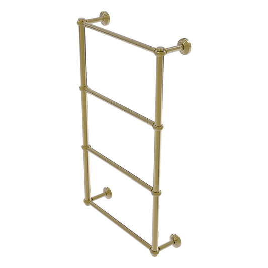 Allied Brass WP-28T-24-UNL Waverly Place 24" 4-Tier Unlacquered Brass Ladder Towel Bar With Twisted Detail