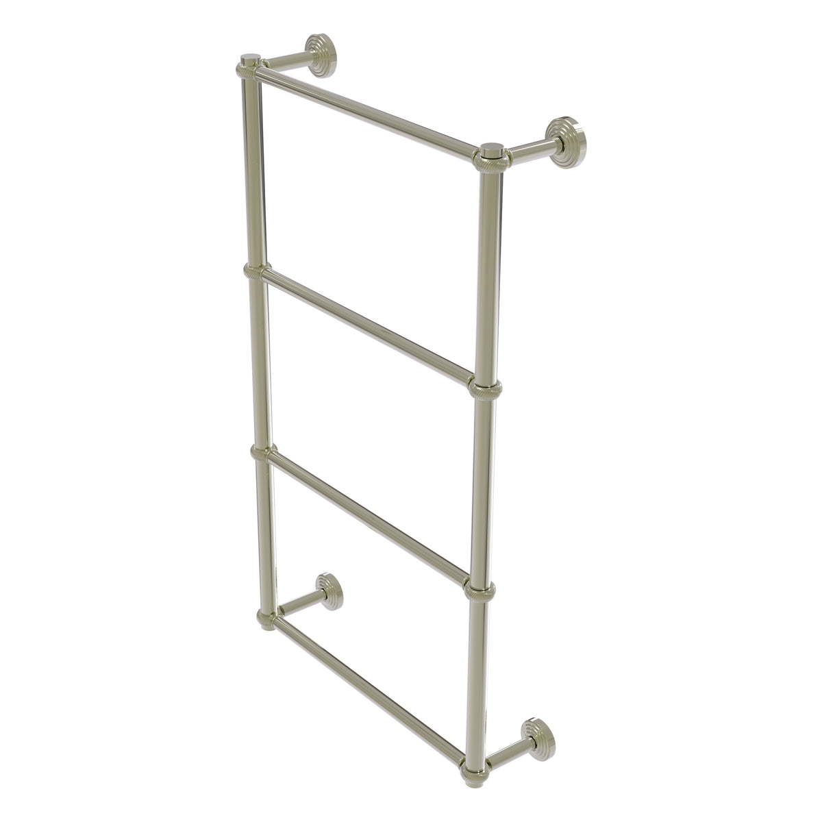 Allied Brass WP-28T-30-PNI Waverly Place 30" 4-Tier Polished Nickel Ladder Towel Bar With Twisted Detail