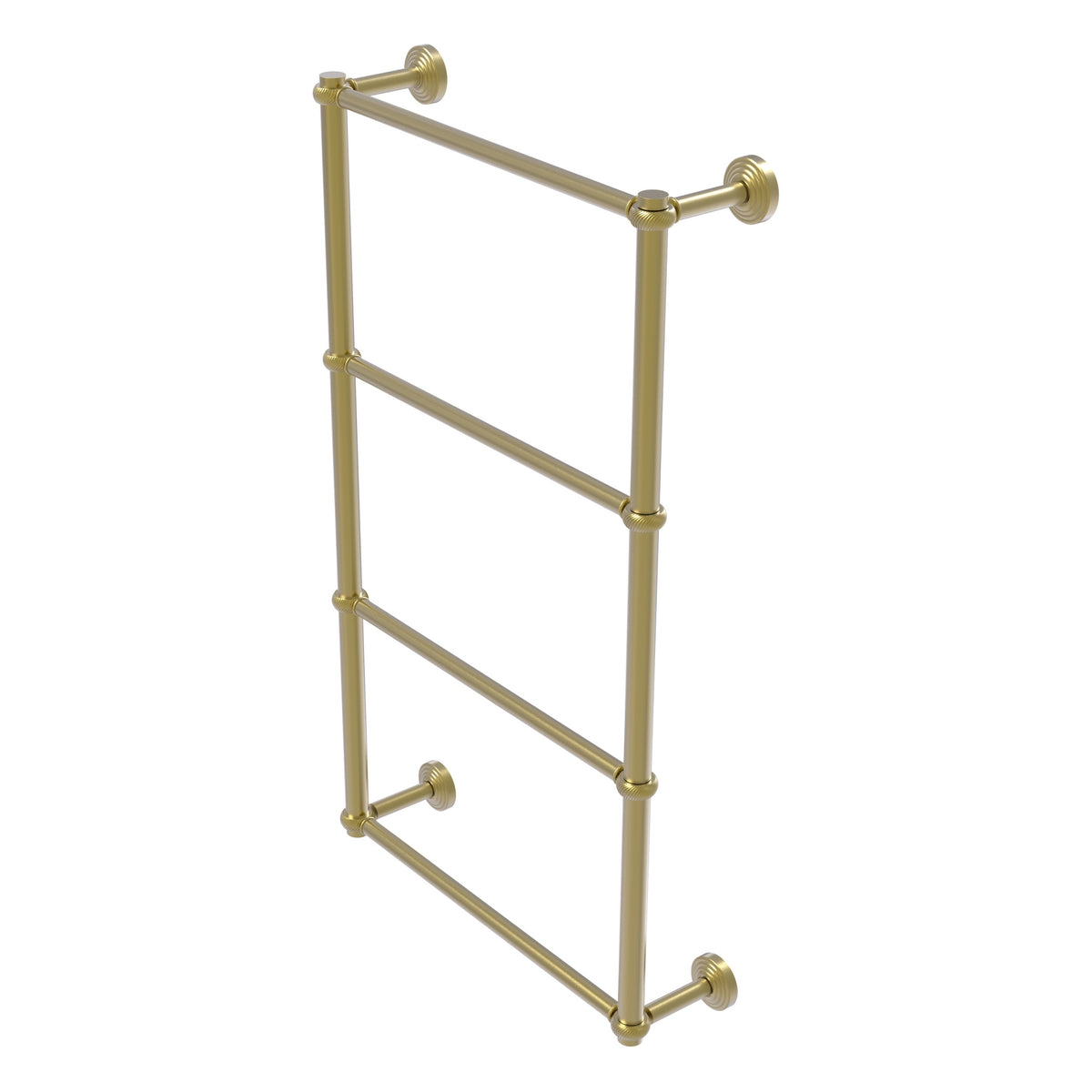 Allied Brass WP-28T-30-SBR Waverly Place 30" 4-Tier Satin Brass Ladder Towel Bar With Twisted Detail