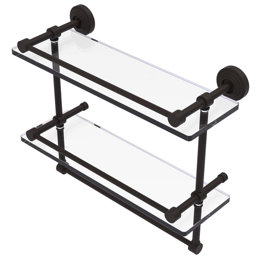 Allied Brass WP-2TB/16-GAL-ORB Waverly Place 16" Oil Rubbed Bronze Double Glass Shelf