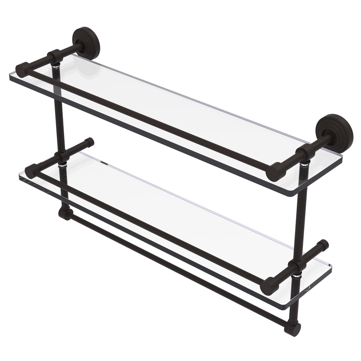 Allied Brass WP-2TB/22-GAL-ORB Waverly Place 22" Oil Rubbed Bronze Double Glass Shelf