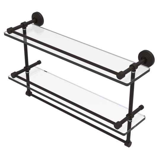 Allied Brass WP-2TB/22-GAL-ORB Waverly Place 22" Oil Rubbed Bronze Double Glass Shelf