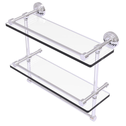 Allied Brass WP-2TB/22-GAL-PC Waverly Place 22" Polished Chrome Double Glass Shelf
