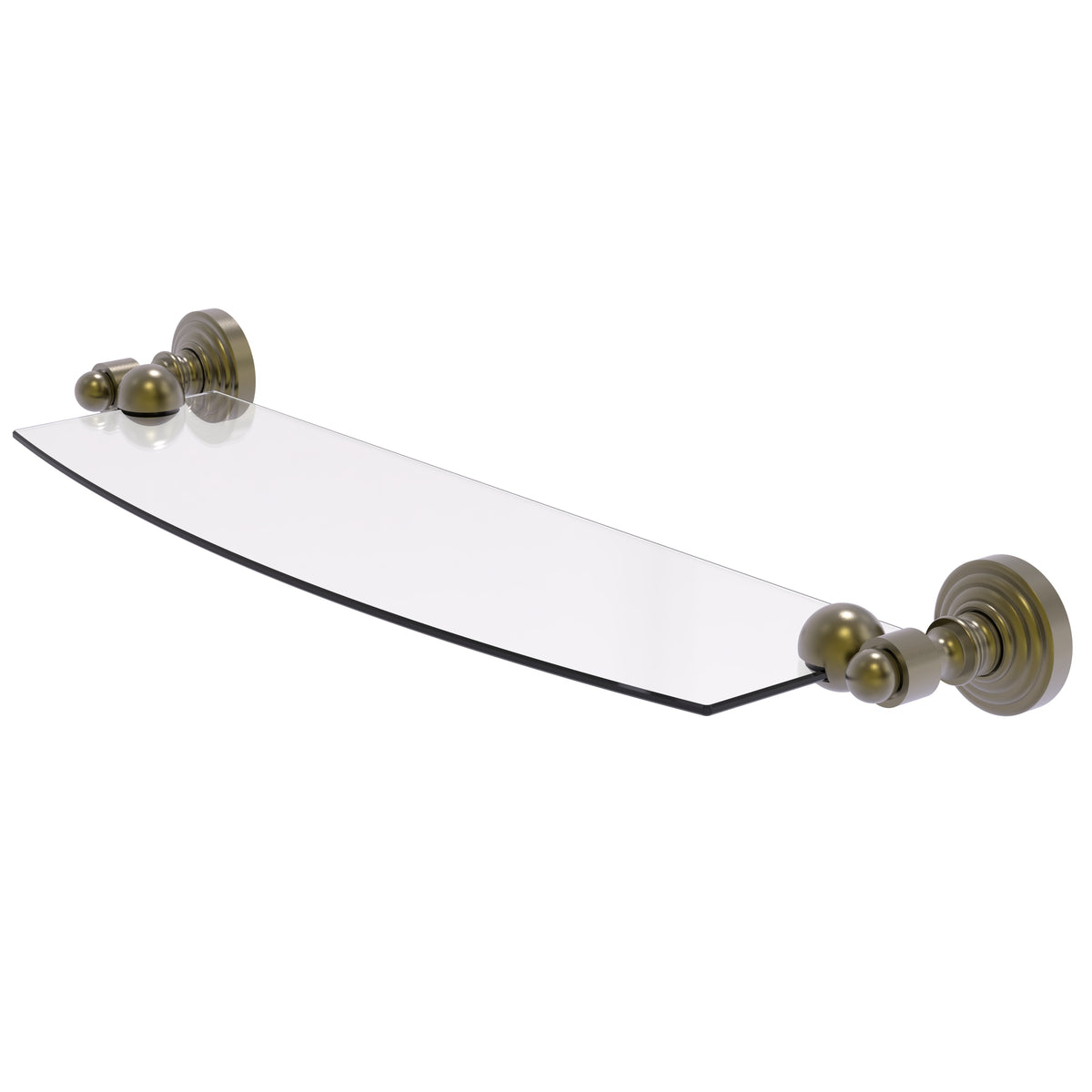 Allied Brass WP-33/18-ABR Waverly Place 18" Antique Brass Glass Shelf