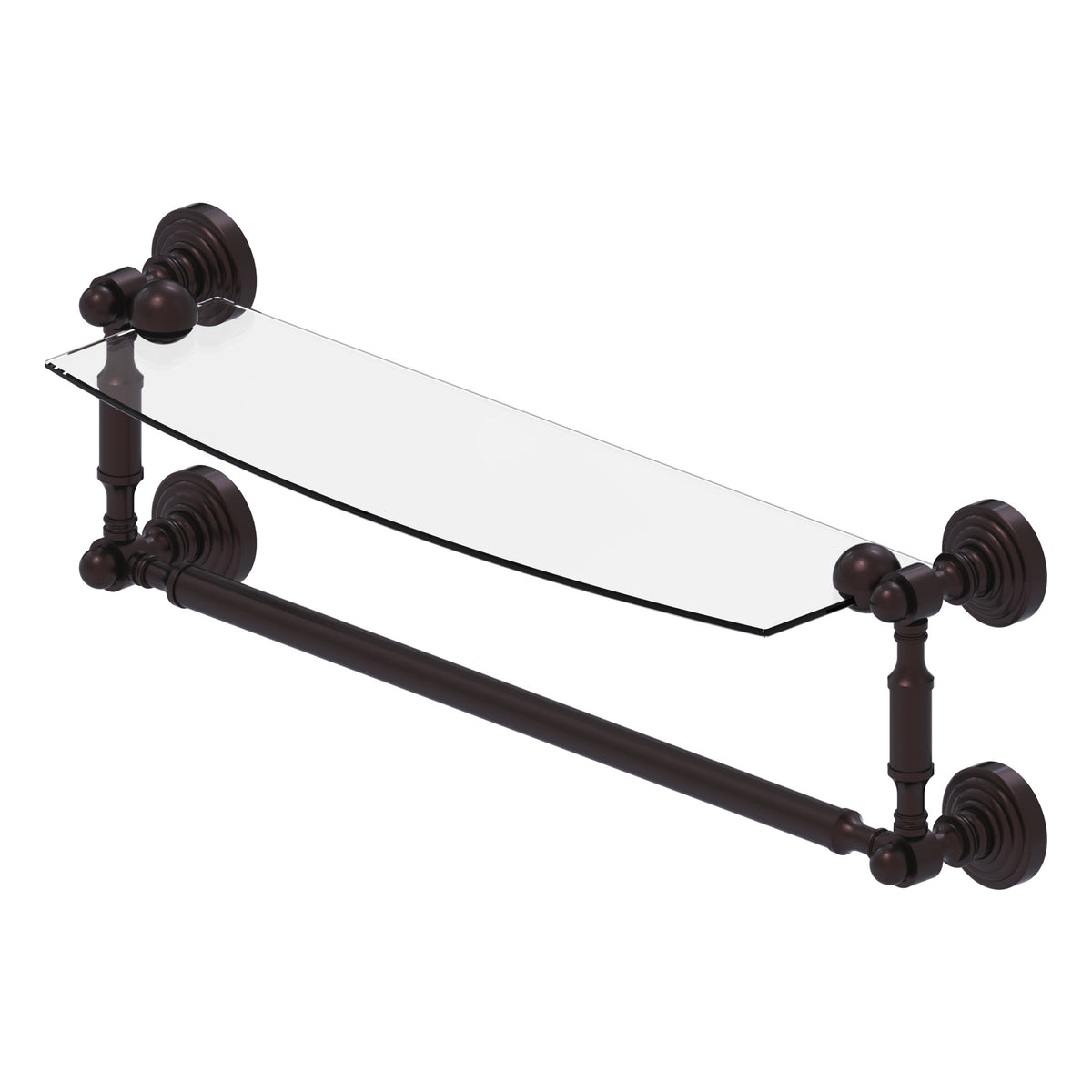 Allied Brass WP-33TB/18-ABZ Waverly Place 18" Antique Bronze Glass Shelf