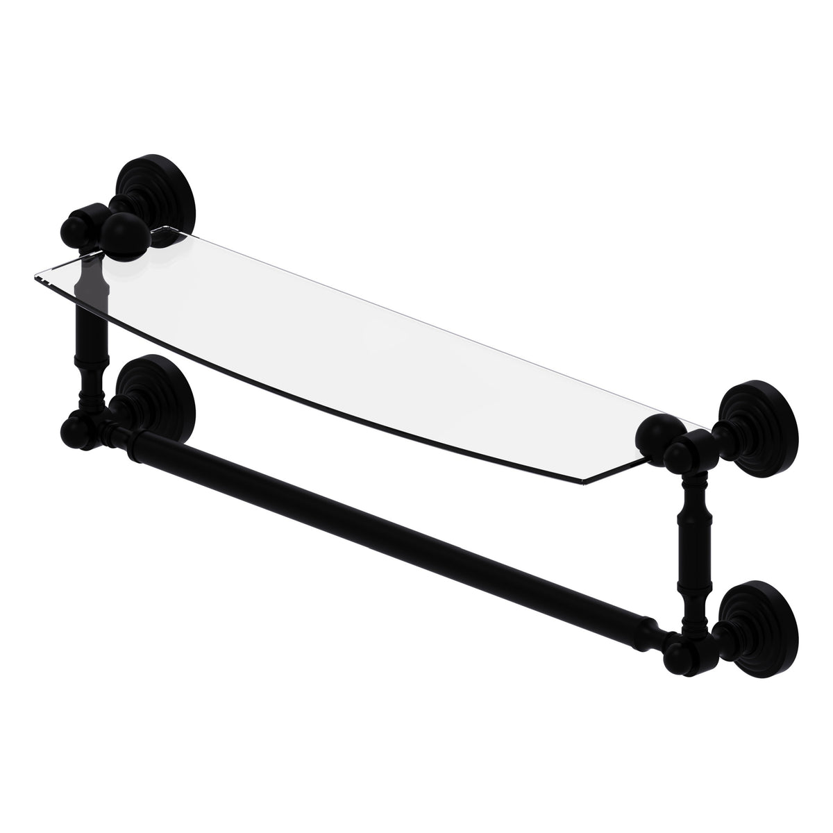 Allied Brass WP-33TB/18-BKM Waverly Place 18" Matte Black Glass Shelf