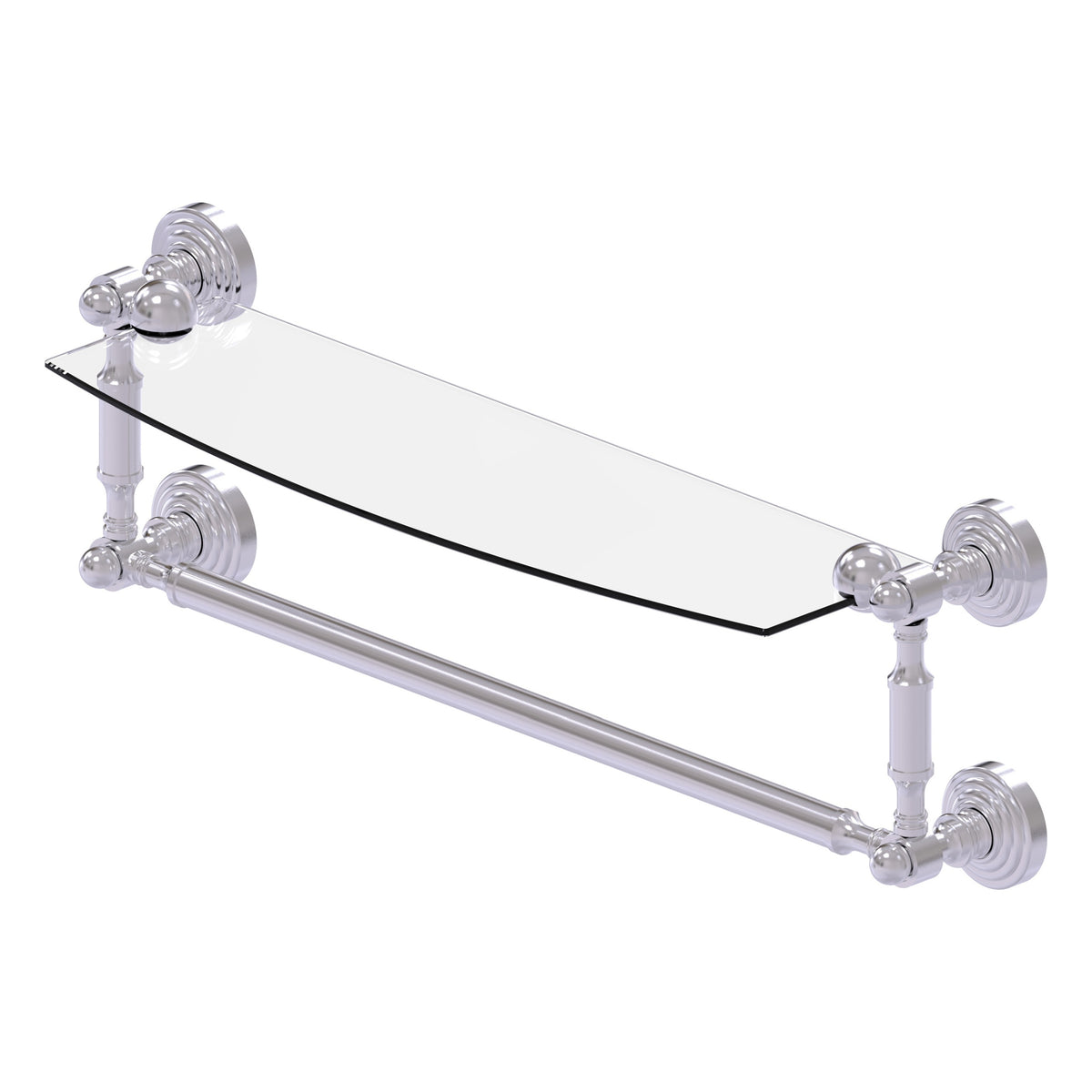 Allied Brass WP-33TB/18-SCH Waverly Place 18" Satin Chrome Glass Shelf