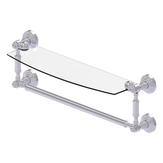 Allied Brass WP-33TB/18-SCH Waverly Place 18" Satin Chrome Glass Shelf