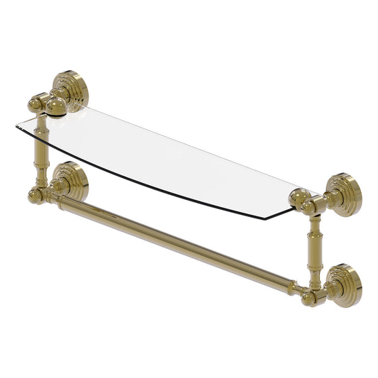 Allied Brass WP-33TB/18-UNL Waverly Place 18" Unlacquered Brass Glass Shelf