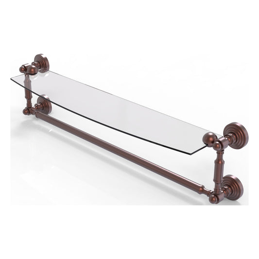 Allied Brass WP-33TB/24-CA Waverly Place 24" Antique Copper Glass Shelf