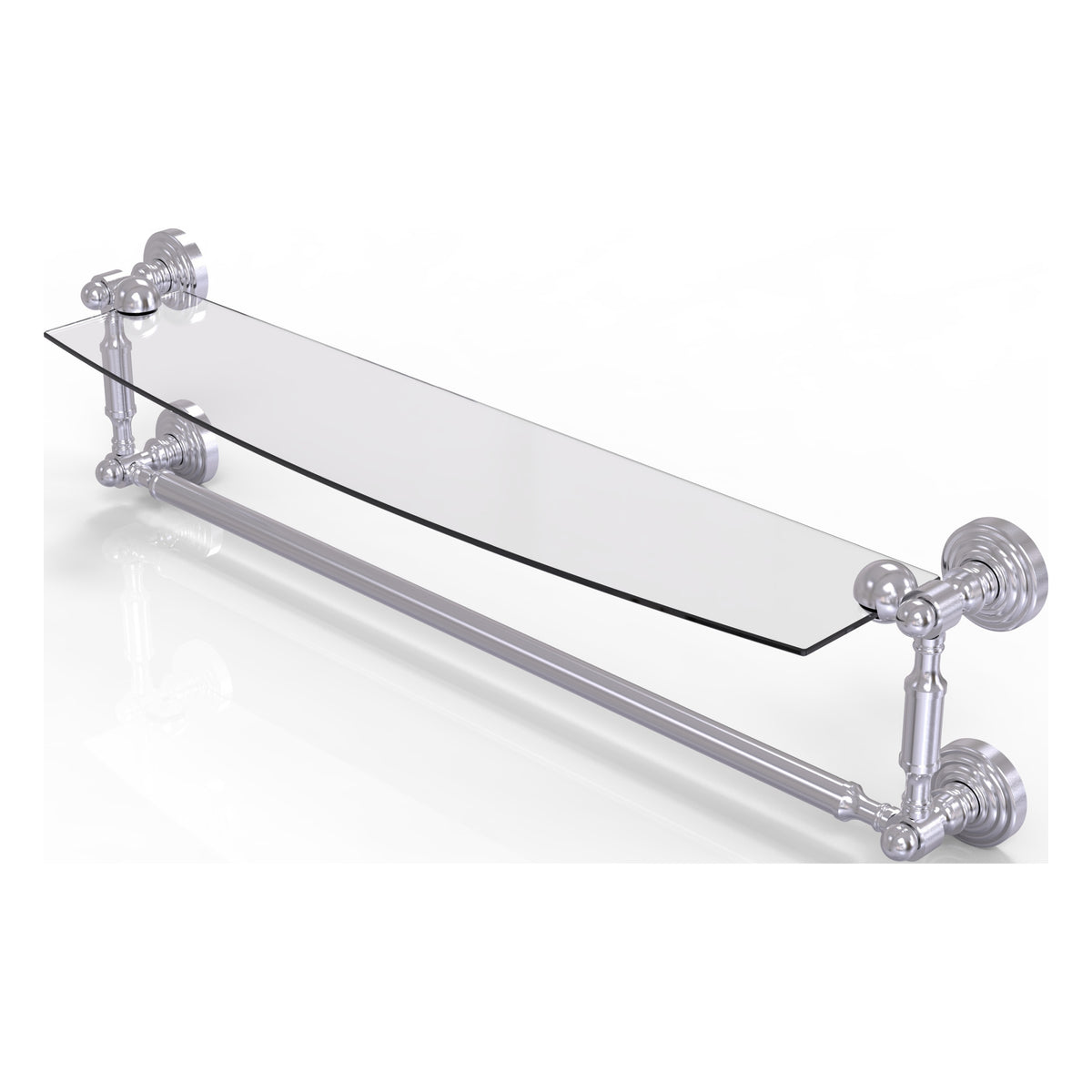Allied Brass WP-33TB/24-SCH Waverly Place 24" Satin Chrome Glass Shelf