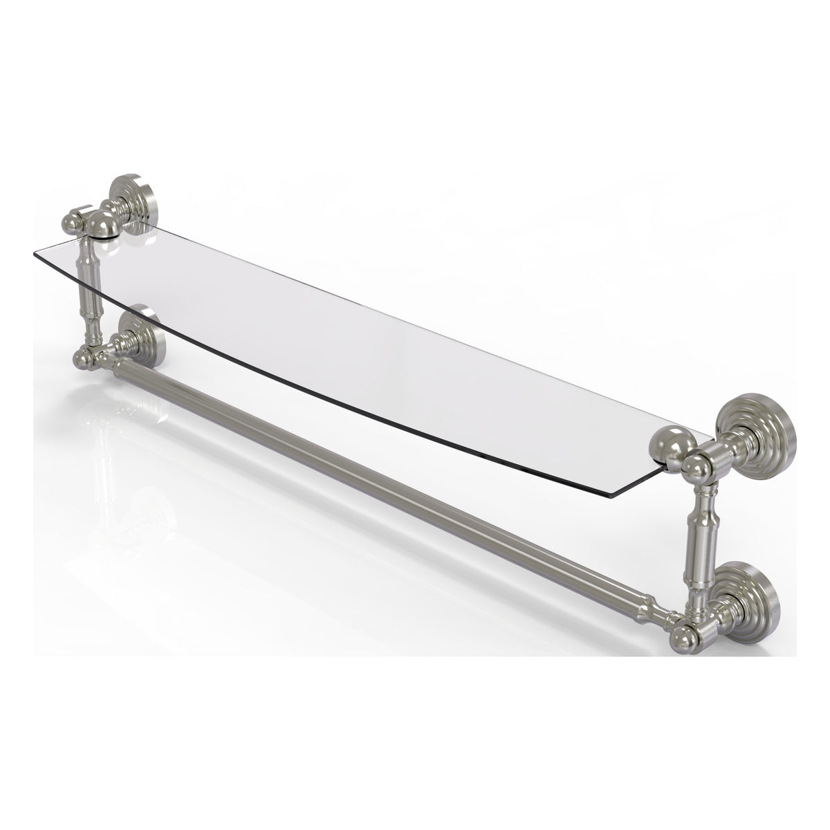 Allied Brass WP-33TB/24-SN Waverly Place 24" Satin Nickel Glass Shelf