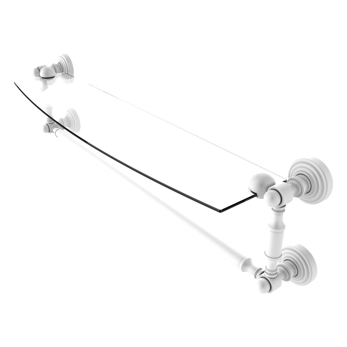 Allied Brass WP-33TB/24-WHM Waverly Place 24" Matte White Glass Shelf