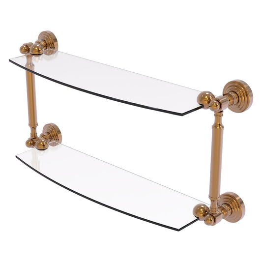 Allied Brass WP-34/18-BBR Waverly Place 18" 2-Tiered Brushed Bronze Glass Shelf