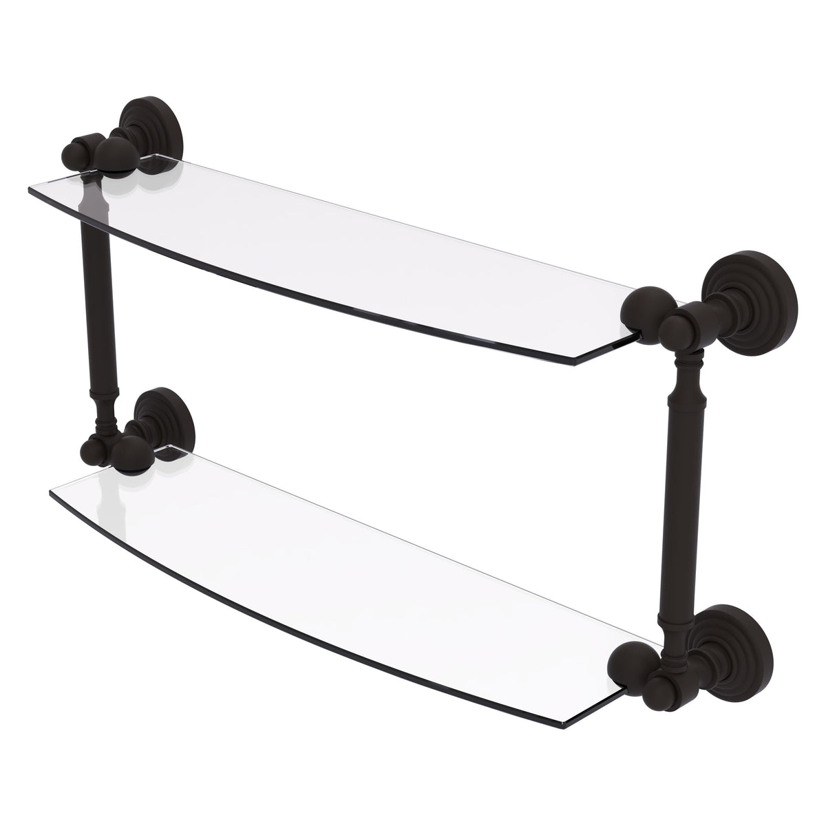 Allied Brass WP-34/18-ORB Waverly Place 18" 2-Tiered Oil Rubbed Bronze Glass Shelf