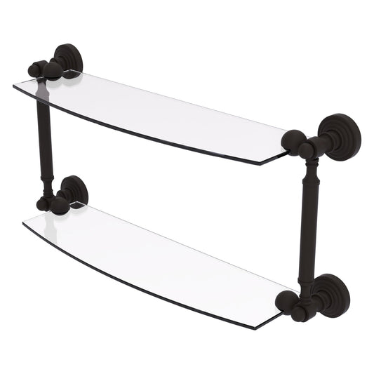 Allied Brass WP-34/18-ORB Waverly Place 18" 2-Tiered Oil Rubbed Bronze Glass Shelf