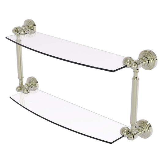 Allied Brass WP-34/18-PNI Waverly Place 18" 2-Tiered Polished Nickel Glass Shelf