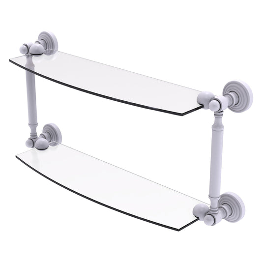 Allied Brass WP-34/18-WHM Waverly Place 18" 2-Tiered Matte White Glass Shelf