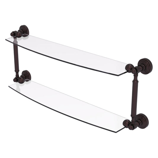 Allied Brass WP-34/24-ABZ Waverly Place 24" 2-Tiered Antique Bronze Glass Shelf