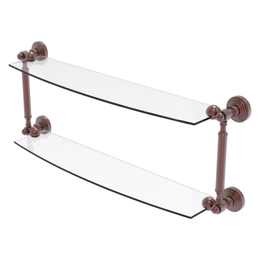 Allied Brass WP-34/24-CA Waverly Place 24" 2-Tiered Antique Copper Glass Shelf
