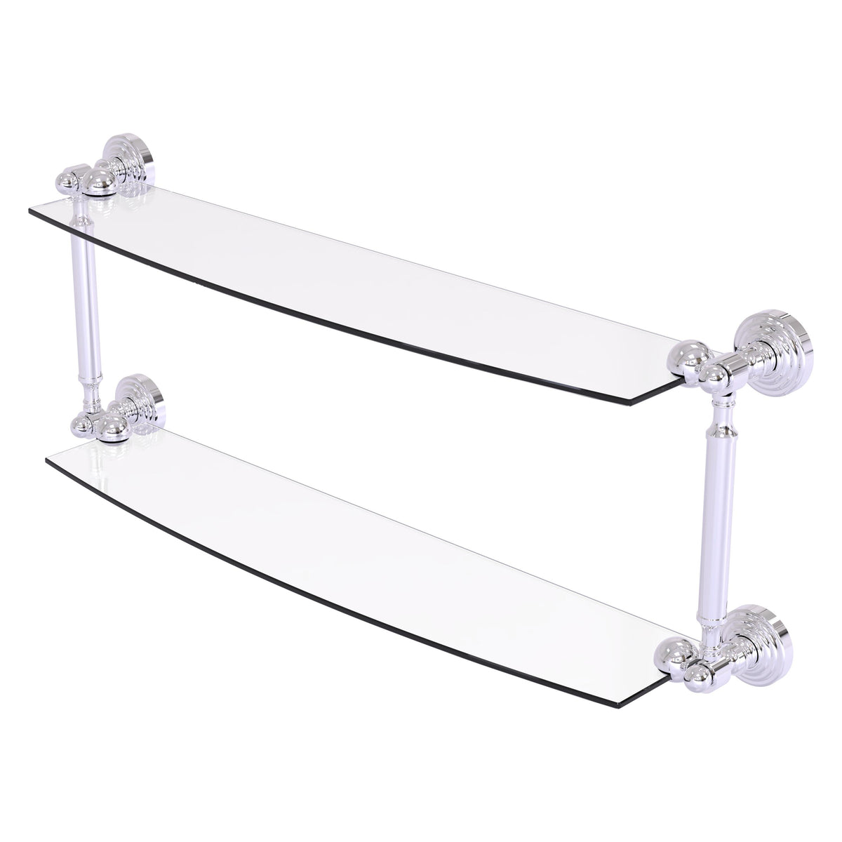 Allied Brass WP-34/24-PC Waverly Place 24" 2-Tiered Polished Chrome Glass Shelf