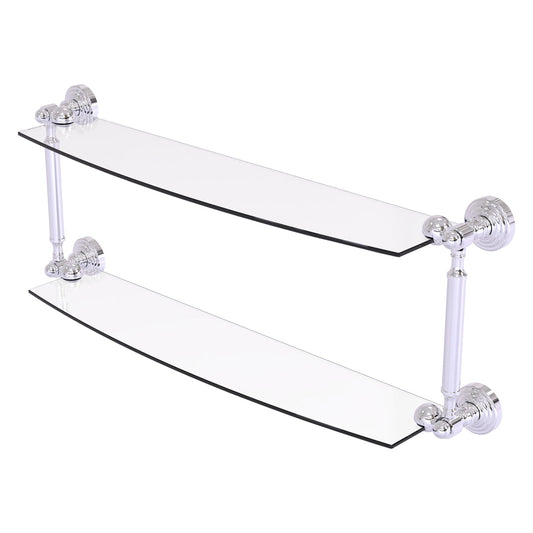 Allied Brass WP-34/24-PC Waverly Place 24" 2-Tiered Polished Chrome Glass Shelf