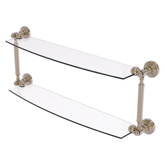 Allied Brass WP-34/24-PEW Waverly Place 24" 2-Tiered Antique Pewter Glass Shelf