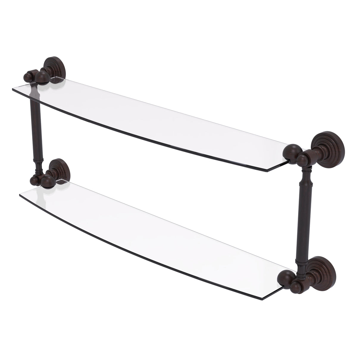 Allied Brass WP-34/24-VB Waverly Place 24" 2-Tiered Venetian Bronze Glass Shelf