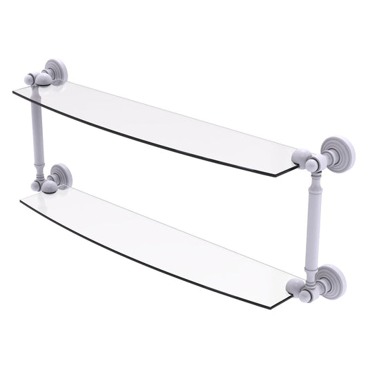 Allied Brass WP-34/24-WHM Waverly Place 24" 2-Tiered Matte White Glass Shelf