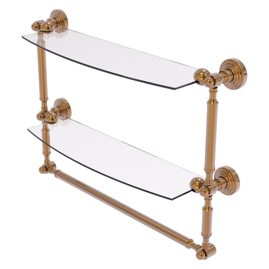 Allied Brass WP-34TB/18-BBR Waverly Place 18" 2-Tiered Brushed Bronze Glass Shelf