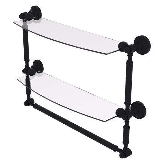 Allied Brass WP-34TB/18-BKM Waverly Place 18" 2-Tiered Matte Black Glass Shelf