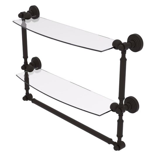 Allied Brass WP-34TB/18-ORB Waverly Place 18" 2-Tiered Oil Rubbed Bronze Glass Shelf