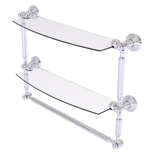 Allied Brass WP-34TB/18-PC Waverly Place 18" 2-Tiered Polished Chrome Glass Shelf