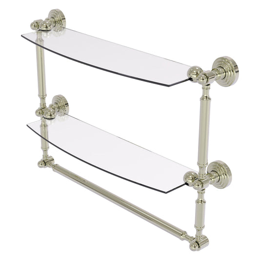 Allied Brass WP-34TB/18-PNI Waverly Place 18" 2-Tiered Polished Nickel Glass Shelf
