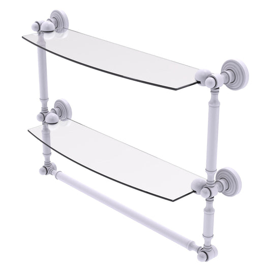 Allied Brass WP-34TB/18-WHM Waverly Place 18" 2-Tiered Matte White Glass Shelf