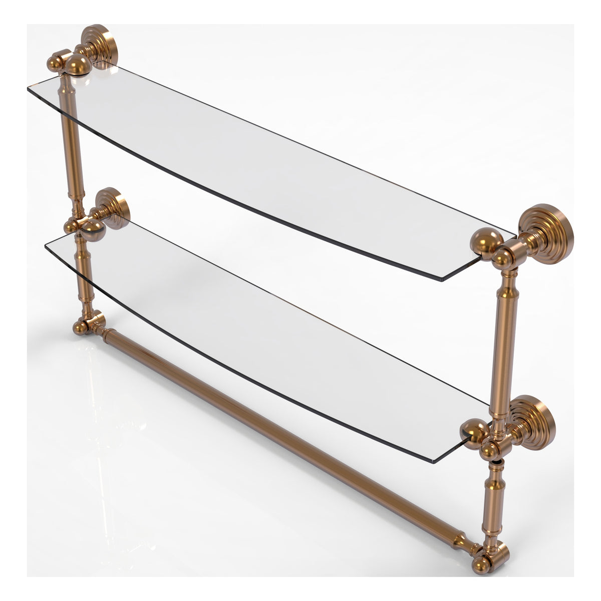 Allied Brass WP-34TB/24-BBR Waverly Place 24" 2-Tiered Brushed Bronze Glass Shelf