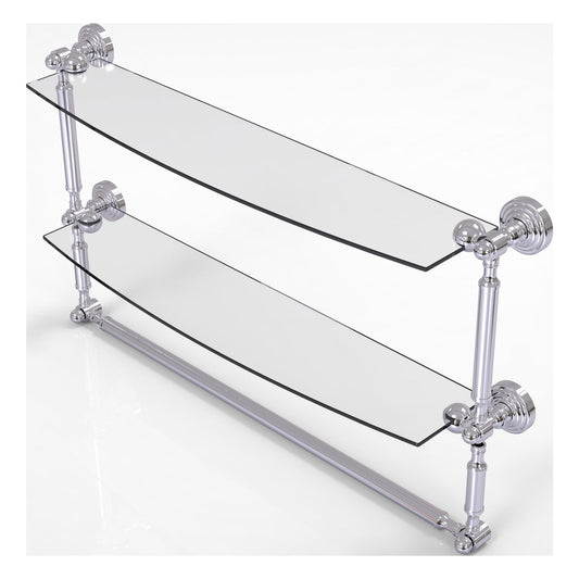 Allied Brass WP-34TB/24-PC Waverly Place 24" 2-Tiered Polished Chrome Glass Shelf