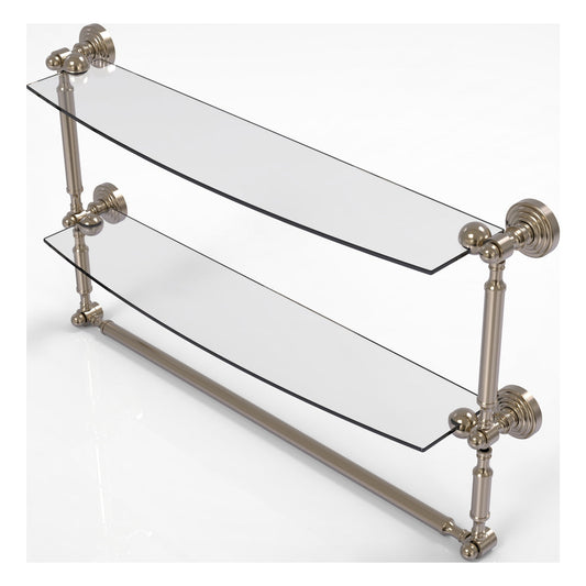 Allied Brass WP-34TB/24-PEW Waverly Place 24" 2-Tiered Antique Pewter Glass Shelf