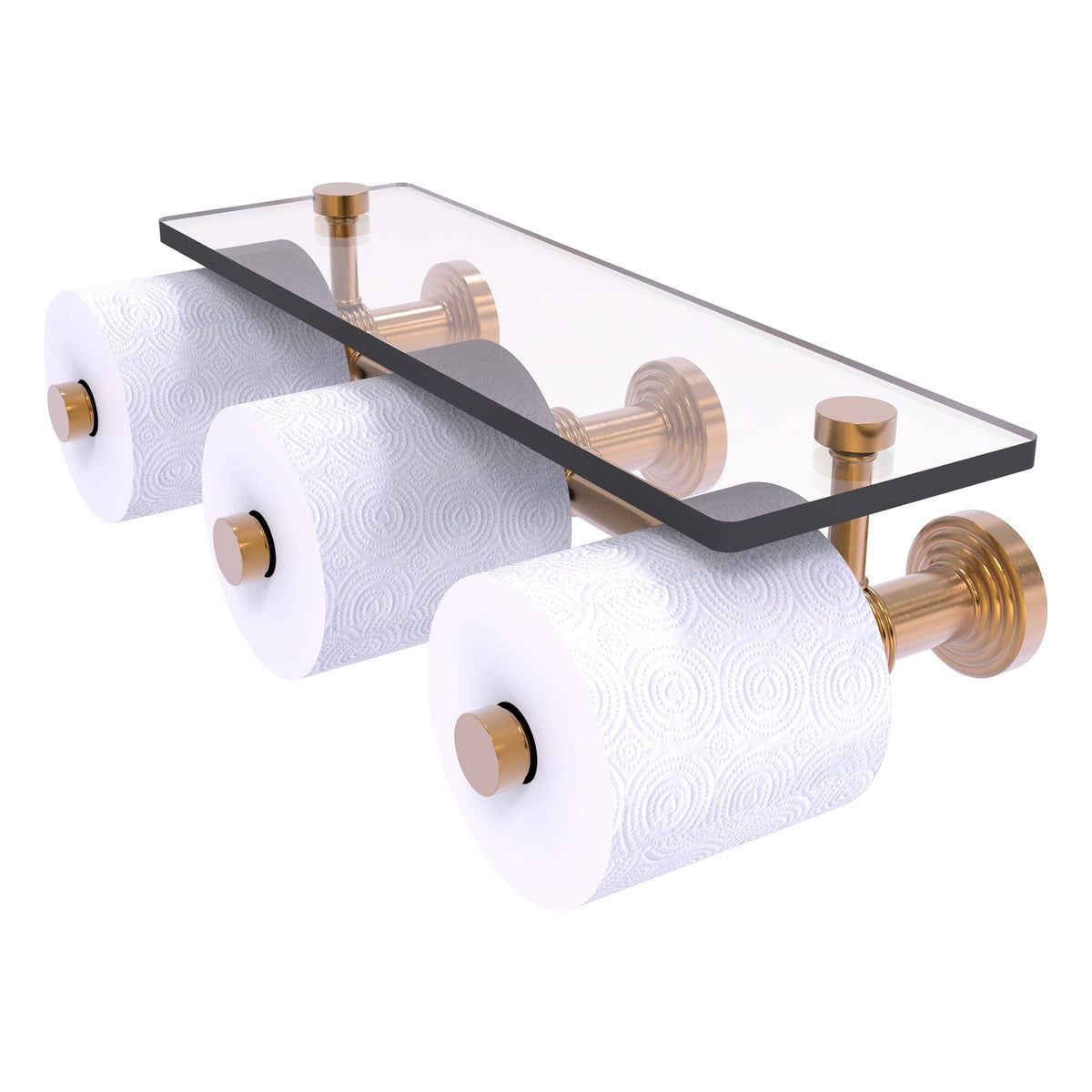 Allied Brass WP-35-3S-BBR Waverly Place 3-Roll Brushed Bronze Horizontal Reserve Toilet Tissue Holder