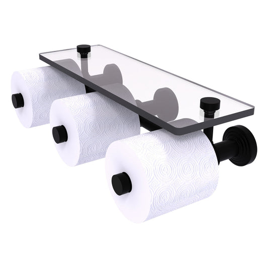 Allied Brass WP-35-3S-BKM Waverly Place 3-Roll Matte Black Horizontal Reserve Toilet Tissue Holder