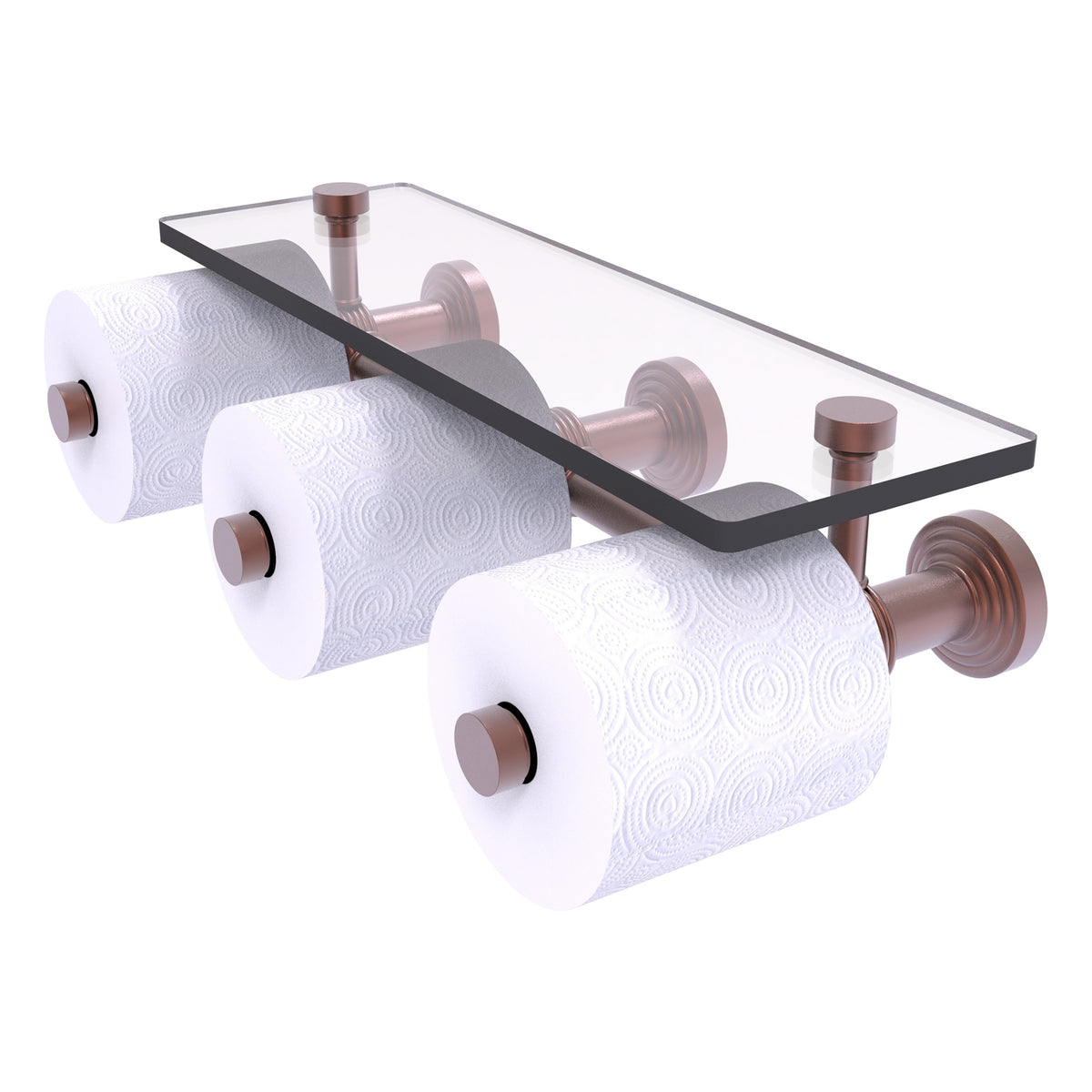 Allied Brass WP-35-3S-CA Waverly Place 3-Roll Antique Copper Horizontal Reserve Toilet Tissue Holder