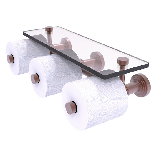 Allied Brass WP-35-3S-CA Waverly Place 3-Roll Antique Copper Horizontal Reserve Toilet Tissue Holder