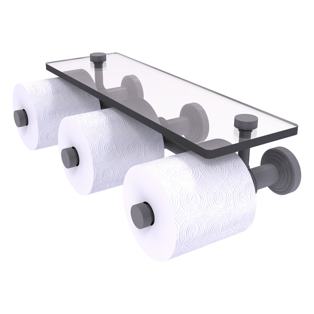 Allied Brass WP-35-3S-GYM Waverly Place 3-Roll Matte Gray Horizontal Reserve Toilet Tissue Holder